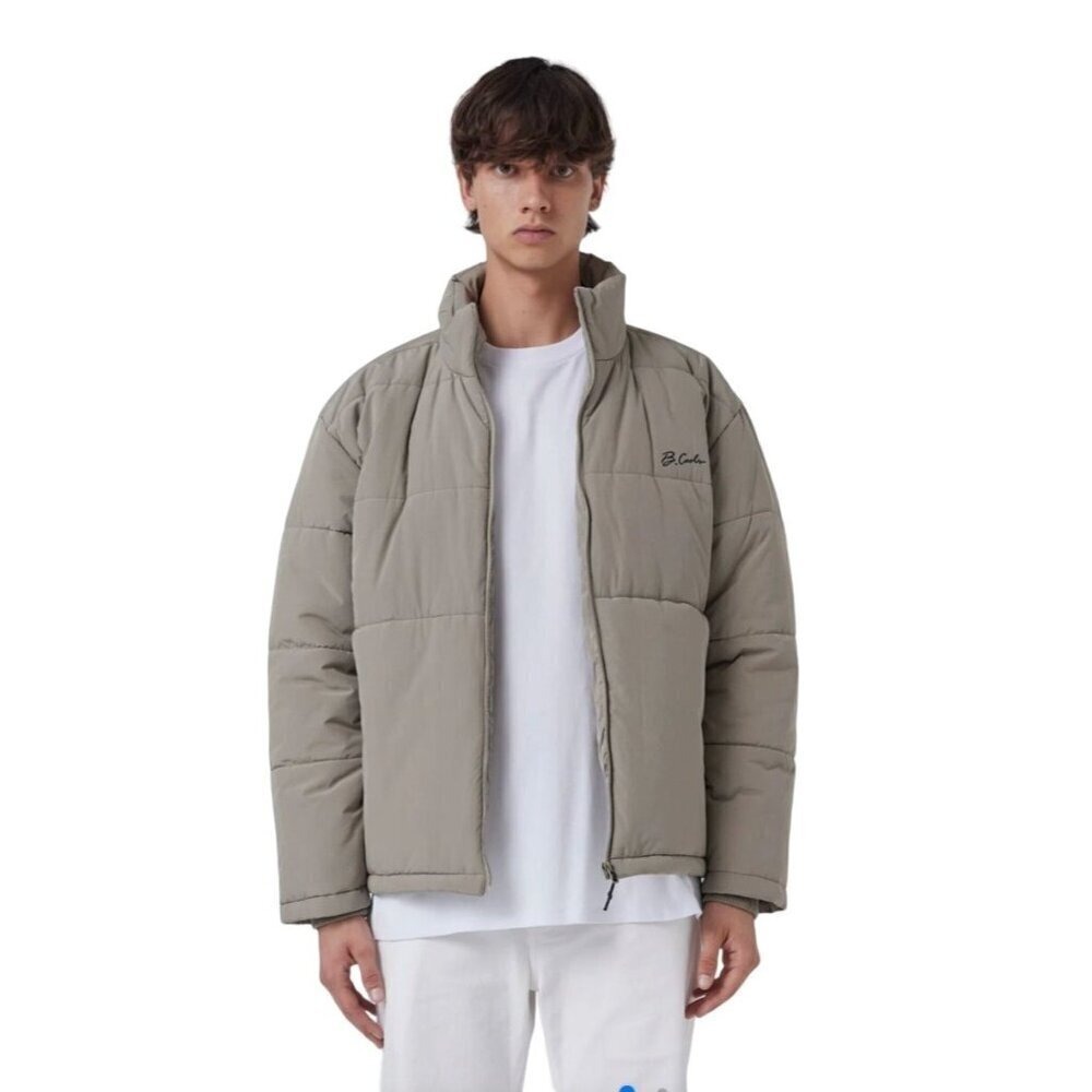 Barney Cools Urban Outfitters‎ Mens Beige Puffer Jacket Size S Full Zip Jacket